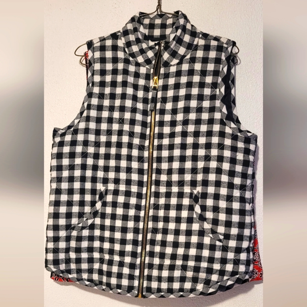 MUD PIE NWOT Black and White Checkered Vest